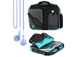 VanGoddy Pindar Messenger Carrying Bag Kocaso 9 to 10.1-inch Android & Windows Tablets + VanGoddy Headphones (Aqua) VanGoddy Pindar Messenger Carrying Bag Kocaso 9 to 10.1-inch Android & Windows Tablets + VanGoddy Headphones (Aqua)
