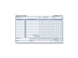 4K409 Rediform Weekly Time Card - 1 Part - 4.25" x 7" Sheet Size - Manila - 100 / Pad 4K409 Rediform Weekly Time Card - 1 Part - 4.25" x 7" Sheet Size - Manila - 100 / Pad