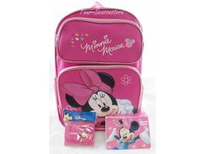 16" Minnie Mouse Pink Backpack Back to School Backpack with Autograph Book + Small Pink Wallet 16" Minnie Mouse Pink Backpack Back to School Backpack with Autograph Book + Small Pink Wallet