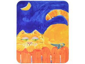 Large multicolor Carolines Treasures 6020BT Pair of 2 Orange Tabby Cat on the fence Luggage Tags