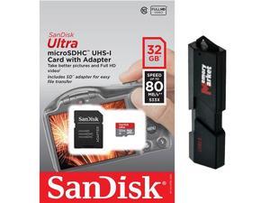 SanDisk Ultra 32GB MicroSD HC Class 10 UHS-1 Mobile Memory Card for Samsung Galaxy J3 J1 Nxt Ace A9 A7 A5 A3 Tab A 7.0 E 8.0 View On7 On5 Z3 with USB 3.0 MemoryMarket MicroSD &SD Memory Card Reader