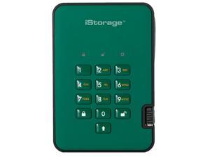 iStorage diskAshur2 SSD 4TB Green - Secure portable solid state drive - Password protected, dust and water resistant, portable, military grade hardware encryption USB 3.2 IS-DA2-256-SSD-4000-GN