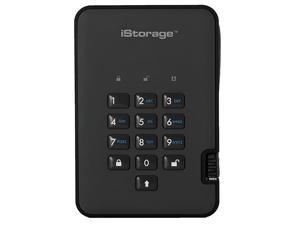 iStorage diskAshur2 HDD 1TB Black -  Secure portable hard drive - Password protected, dust and water resistant, portable, military grade hardware encryption USB 3.1 IS-DA2-256-1000-B