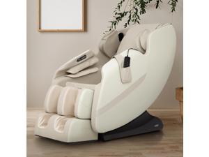 Titan AmaMedic Q7 Full Body Shiatsu Massage Chair with Zero Gravity, Foot Rollers, Bluetooth (Beige)