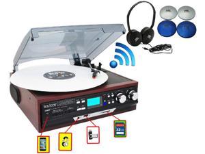 Boytone BT-101TBGR Turntable Briefcase Record player  Bundle W headphone NEW 