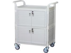 JaboEquip Commercial Heavy Duty Medical Cart Hospital Cart, Lockable Medical Cart for hospital Clinic, JBG-3D2, Off-white