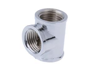 Silver T-Shape 3 Way G1/4 Water Pipe Connector Part for PC Water Cooling System Chrome Plated Brass Silver T-Shape 3 Way G1/4 Water Pipe Connector Part for PC Water Cooling System Chrome Plated Brass