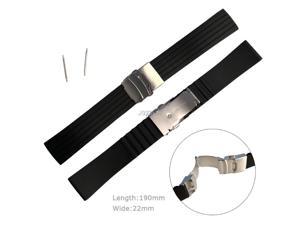 Silicone Rubber Strap 22mm for Gear S3 Classic Frontier for Garmin Fenix Chronos Watch Band Safety Clasp Belt Wrist Bracelet