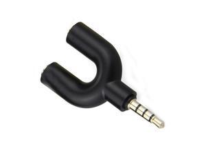 U Shape 3.5mm Stereo Splitter Audio 1 Male to 2 Female Earphone Headset + Microphone Adapter for PC IPhone Smartphone Pad U Shape 3.5mm Stereo Splitter Audio 1 Male to 2 Female Earphone Headset + Microphone Adapter for PC IPhone Smartphone Pad