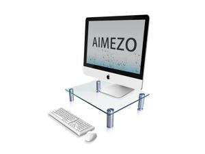 Computer Monitor Riser Clear Tempered Glass with Height Adjustable Multi Media Desktop Stand for Flat Screen LCD LED TV, Laptop/Notebook/Xbox One Computer Monitor Riser Clear Tempered Glass with Height Adjustable Multi Media Desktop Stand for Flat Screen LCD LED TV, Laptop/Notebook/Xbox One