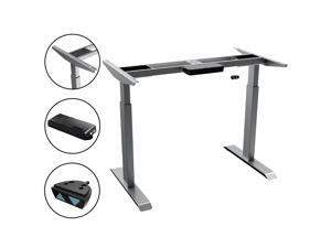 Rise Up Dual Motor Electric Standing Desk Frame Base Legs Ergonomic Sit To Stand Up Commercial Home Office Desk 2 Stage Memory Black Newegg Com