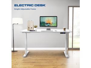 AIMEZO Heavy Duty Dual Motor Height Adjustable Desk Frame Electric Sit Stand Desk Base Home Office Stand Up Desk with 4 Memory Controller (Frame only) - white
