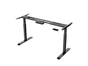Rise UP Dual Motor Electric Standing Desk Frame Base Legs Ergonomic sit to Stand up Commercial Home Office Desk. 2-Stage. Memory. Black Rise UP Dual Motor Electric Standing Desk Frame Base Legs Ergonomic sit to Stand up Commercial Home Office Desk. 2-Stage. Memory. Black