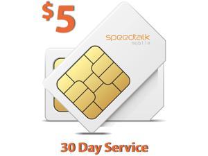 SpeedTalk Mobile $5 Preloaded GSM SIM Card for 5G 4G LTE Pet Senior Kid Child GPS Trackers Car Tracking Devices Locators | Talk, Text, Data | 30-Day Wireless Service | Canada Mexico Roaming