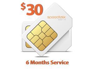 SpeedTalk Mobile $30 Preloaded SIM Card for GPS Trackers | Pet Senior Kid Child Car Tracking Smart Watch Devices Locators | 6 Months Wireless Service Plan | USA Canada & Mexico Roaming