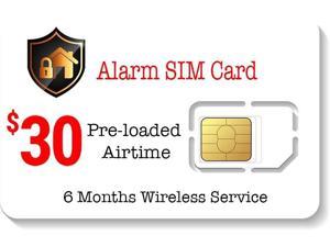 SpeedTalk Mobile  $30 Preloaded Alarm SIM Card for 5G 4G LTE GSM Home Security System & GPS Tracker | Talk, Text, Data | 3 in 1 Standard, Micro, Nano | 180 Days Wireless Network Service