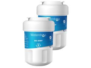 2 Pack Waterdrop MWF Replacement for GE® MWF SmartWater, MWFA, MWFP, GWF, GWFA, Kenmore 9991,46-9991, 469991 Refrigerator Water Filter, Package may vary