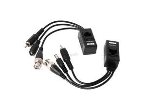 1 Pair BNC To RJ45 Passive Video Power + Audio Balun Transceiver For CCTV Camera Newest