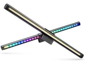 Monitor Light Bar, USB Screen Light Bar Dual Light 7500K Dimmable RGB Computer Monitor Light with Back Light 15 Color, Eye Caring Touch Screen Bar Monitor Lamp for Home Office