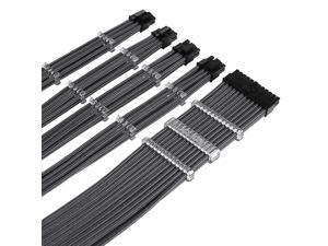 AQUIEIN Sleeved Cable Extension Type/for Power Supply / 24pin, CPU 8pin, CPU 4+4pin, PCI-e 6+2pin (13.7 inch/ 35CM), Holder / (New Carbon Black ) AQUIEIN Sleeved Cable Extension Type/for Power Supply / 24pin, CPU 8pin, CPU 4+4pin, PCI-e 6+2pin (13.7 inch/ 35CM), Holder / (New Carbon Black )