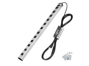 BESTTEN Heavy Duty Metal Surge Protector Power Strip, 12 Wide-Spaced Outlets with 12ft Long Extension Cord, 15A/125V/1875W, 450 Joules, ETL Listed, Silver BESTTEN Heavy Duty Metal Surge Protector Power Strip, 12 Wide-Spaced Outlets with 12ft Long Extension Cord, 15A/125V/1875W, 450 Joules, ETL Listed, Silver
