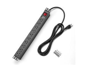 BESTTEN Commercial PDU, 1U Rackmount Power Strip w/Overload Circuit Breaker, 10 Outlets and 9ft Cord, Heavy Duty Metal Housing, 15A/125V/1875W, UL Listed BESTTEN Commercial PDU, 1U Rackmount Power Strip w/Overload Circuit Breaker, 10 Outlets and 9ft Cord, Heavy Duty Metal Housing, 15A/125V/1875W, UL Listed