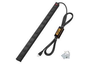 BESTTEN Metal Surge Protector Power Strip, 12 Wide-Spaced Outlets and 12ft Long Extension Cord, 450 Joules, 15A/125V/1875W, On/Off Circuit Breaker, ETL Listed, Black BESTTEN Metal Surge Protector Power Strip, 12 Wide-Spaced Outlets and 12ft Long Extension Cord, 450 Joules, 15A/125V/1875W, On/Off Circuit Breaker, ETL Listed, Black