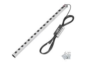 BESTTEN 12-Foot 16-Outlet Heavy Duty Aluminium Alloy Metal Power Strip, Ultra Long Extension Power Cord, 15A ON/Off Circuit Breaker, Mounting Brackets Included, UL Certified, Silver BESTTEN 12-Foot 16-Outlet Heavy Duty Aluminium Alloy Metal Power Strip, Ultra Long Extension Power Cord, 15A ON/Off Circuit Breaker, Mounting Brackets Included, UL Certified, Silver