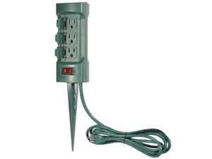 BESTTEN 6 Outlet Outdoor Yard Power Stake with Cover and On Off Switch, 9 Foot Weatherproof Extension Cord, ETL Certified, Green BESTTEN 6 Outlet Outdoor Yard Power Stake with Cover and On Off Switch, 9 Foot Weatherproof Extension Cord, ETL Certified, Green
