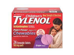 Tylenol Children's Pain Relief, Chewables Tablets, Grape, 24 ea Tylenol Children's Pain Relief, Chewables Tablets, Grape, 24 ea