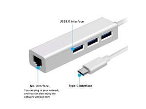 USB-C to USB 3.0 3-Port Hub with Ethernet Converter for USB C Devices Including The New MacBook 2016, Chrome Book Pixel Mac OS X and More, Silver Aluminum USB-C to USB 3.0 3-Port Hub with Ethernet Converter for USB C Devices Including The New MacBook 2016, Chrome Book Pixel Mac OS X and More, Silver Aluminum