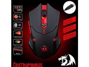 Redragon M601 Gaming Mouse wired with red led, 3200 DPI 6 Buttons Ergonomic CENTROPHORUS Gaming Mouse for PC
