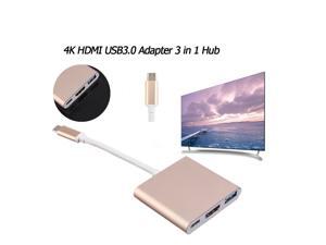 Type C USB 3.1 to USB-C 4K HDMI USB3.0 Adapter 3 in 1 Hub For Apple Macbook Type C USB 3.1 to USB-C 4K HDMI USB3.0 Adapter 3 in 1 Hub For Apple Macbook
