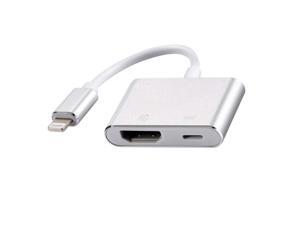 Lightning to HDMI Adapter Cable, 1080p Video Monitor Converters Adapter for iPhone/iPod/iPad/with Charging Port(5V 1A/2A), Support iOS 8 to 11 Lightning to HDMI Adapter Cable, 1080p Video Monitor Converters Adapter for iPhone/iPod/iPad/with Charging Port(5V 1A/2A), Support iOS 8 to 11