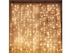 Twinkle Star 300 LED Window Curtain String Light Wedding Party Home Garden Bedroom Outdoor Indoor Wall Decorations, Warm White Twinkle Star 300 LED Window Curtain String Light Wedding Party Home Garden Bedroom Outdoor Indoor Wall Decorations, Warm White