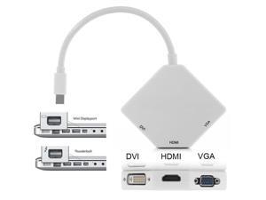 Mini DP DisplayPort Thunderbolt to VGA HDMI DVI Converter Video Adapter for MacBook Microsoft Surface Pro 1 2 3 to TV Projector-Black