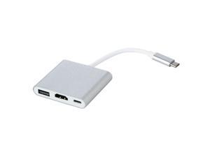 Type C/Thunderbolt 3 to 4K HD HDMI & USB 3.0 & USB-C Hub Adapter/Converter 3 in 1 Audio  &  Video Cables