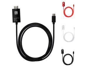 2M HDTV Adapter Cable 4K Type C USB-C to HDMI Cable 6FT USB 3.1 Thunderbolt 3 Audio Video Cable Compatible-White