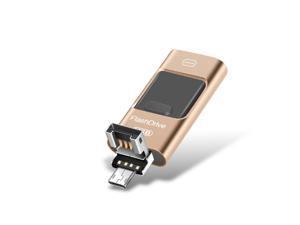 128GB USB 2.0 + 8 Pin + Mirco USB Android iPhone Computer Dual-use Metal Flash Drive (Gold) 128GB USB 2.0 + 8 Pin + Mirco USB Android iPhone Computer Dual-use Metal Flash Drive (Gold)