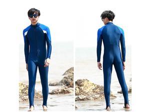 Men One-piece Long Sleeve Snorkeling Wetsuit Sunscreen Full Body Swimwear Diving Suit, Size: XXL