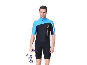 Men 1.5mm Neoprene Snorkeling Wetsuit Scuba Sunscreen Short Sleeve Short Diving Suit, Size: XXL