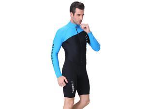 Men 1.5mm Neoprene Snorkeling Wetsuit Scuba Sunscreen Long Sleeve Short Diving Suit, Size: XL