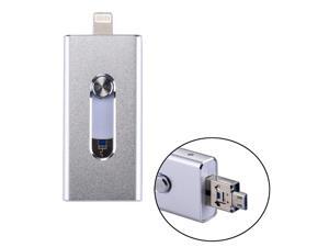 RQW-02 3 in 1 USB 2.0 & 8 Pin & Micro USB 128GB Flash Drive, for iPhone & iPad & iPod & Most Android Smartphones & PC Computer(Silver) RQW-02 3 in 1 USB 2.0 & 8 Pin & Micro USB 128GB Flash Drive, for iPhone & iPad & iPod & Most Android Smartphones & PC Computer(Silver)