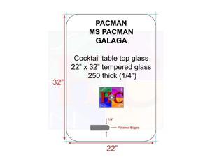 RetroArcade.us Replacement cocktail table top glass; Fits Bally/Midway 4 inch radius