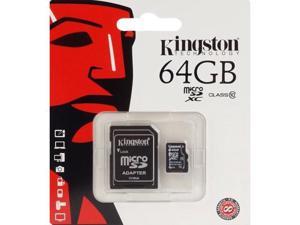 Kingston 64GB MicroSDXC UHS-I/U1 Class 10 Memory Flash Card with Adapter (SDC10G2/64GB)+ Retail Packing HK082