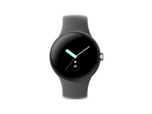 Google Pixel Watch WIFI  Bluetooth 32GB ROM  2GB RAM Smartwatch  Polished Silver caseCharcoal Active band