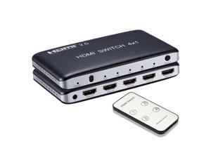 Werleo 4K x 2K 4 Port 4 x 1 HDMI 2.0 HDMI Switch with IR Wireless Remote Control HDMI Hub Switcher Splitter Box Support 4K 3D 1080P HDCP 2.2 For TV Blu-ray DVD PS4 PS3 Xbox Monitor Macbook PC Laptop