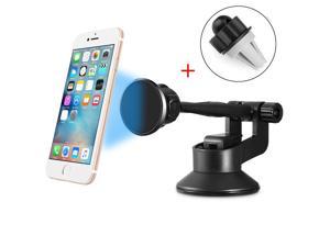 Magnetic Car Mount,Werleo Dashboard Windshield Mount 360 Rotation Car Cell Phone Holder Air Car Vent Holder Cradle W/ Suction Cup For iPhone 7 Plus 6S 5s 6 Samsung Galaxy S7 Edge S6 S5 S4 LG HTC Sony