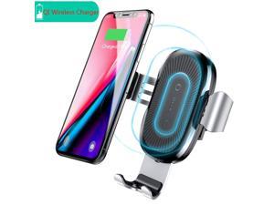 Qi Fast Wireless Car Charger Air Vent Phone Holder Car Mount for Samsung Galaxy S8 S7S7 Edge Note 8 5 and Standard Charge for iPhone X 88 Plus  Qi Enabled Devices Black