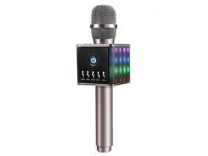 Karaoke Microphone Wireless, Bluetooth Speaker Mic with 2000mAh Samsung Battery and LED Lights, for Apple iPhone Android Smartphone PC Smart TV Home KTV Karaoke Microphone Wireless, Bluetooth Speaker Mic with 2000mAh Samsung Battery and LED Lights, for Apple iPhone Android Smartphone PC Smart TV Home KTV